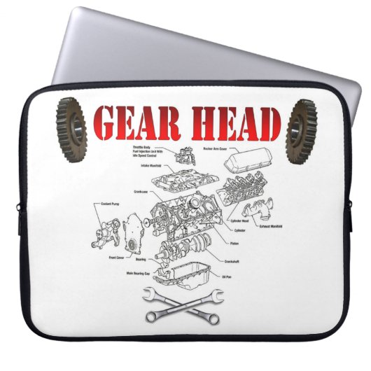 GEAR HEAD LAPTOPSCHUTZHÜLLE (Vorderseite)
