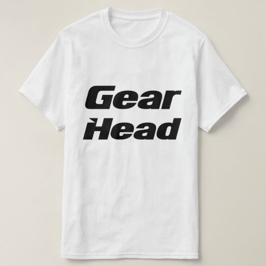 Gear Head Mens Tshirt in Weiß (Design vorne)