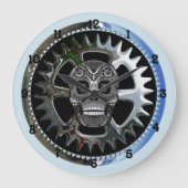 Gear Rider Chopper Skull Große Wanduhr (Vorderseite)