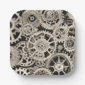 Gear Robot Birthday Party - Gears Pappteller (Vorderseite)