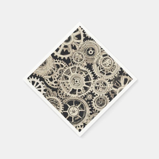 Gear Robot Birthday Party - Gears Serviette (Ecke)