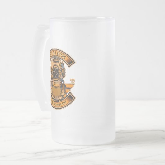 Gear Sport für Taucher mit Tiefseetauchen Mattglas Bierglas (Vorderseite Links)