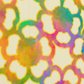 Gearbeitete Blumenketten in Cream Tapete (Naht)