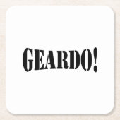 GEARDO! RECHTECKIGER PAPPUNTERSETZER (Vorderseite)