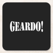 GEARDO! RECHTECKIGER PAPPUNTERSETZER (Vorderseite)