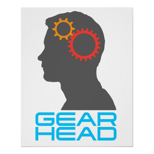 Gearhead-Profil-Silhouette Poster (Vorderseite)