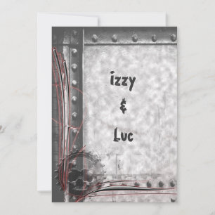 Gearhead Skull Rockabilly Grunge Goth Wedding Einladung