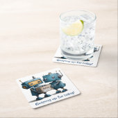 Gearing Up for Baby - Robot Baby Shooter Rechteckiger Pappuntersetzer (Vor Ort)