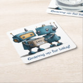 Gearing Up for Baby - Robot Baby Shooter Rechteckiger Pappuntersetzer (angewinkelt)