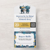 Gearing Up for Baby - Robot Baby Shower Einladung (Innen Boden)