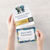 Gearing Up for Baby - Robot Baby Shower Einladung (Abreißen)