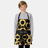 Gears Black Gold monochromatisches Muster Schürze (Getragen)