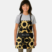 Gears Black Gold monochromatisches Muster Schürze (Insitu)