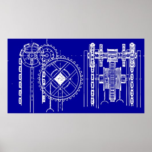 Gears Blueprint Poster (Vorne)