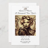 Gears & Cheers ein stürmisches Neujahr Einladung (Vorne/Hinten)