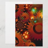 Gears Clock Office Design Digital Art Destination Briefpapier (Vorne/Hinten)