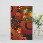 Gears Clock Office Design Digital Art Destination Briefpapier (Stehend Vorderseite)