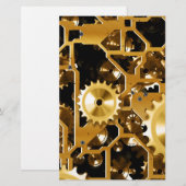 Gears Clock Office Design Digital Art Destination Briefpapier (Vorne/Hinten)