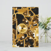 Gears Clock Office Design Digital Art Destination Briefpapier (Stehend Vorderseite)