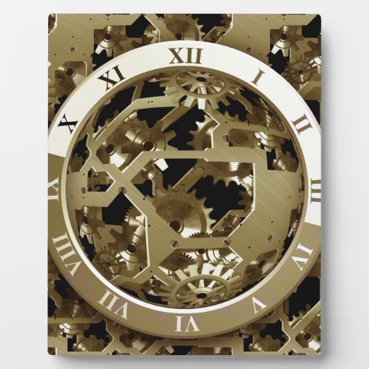 Gears Clock Office Design Digital Art Destination Fotoplatte (Vorderseite)