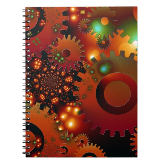 Gears Clock Office Design Digital Art Destination Notizblock (Vorderseite)
