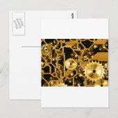 Gears Clock Office Design Digital Art Destination Postkarte (Vorne/Hinten)