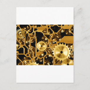 Gears Clock Office Design Digital Art Destination Postkarte