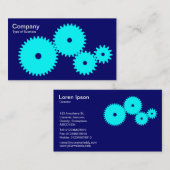 Gears - Cyan on Dp Navy Visitenkarte (Vorne/Hinten)