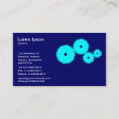 Gears - Cyan on Dp Navy Visitenkarte (Rückseite)