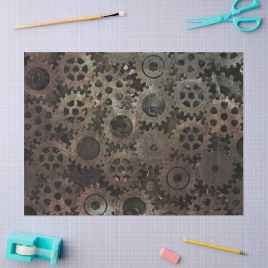 Gears Decoupage Seidenpapier (Basteln)