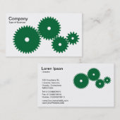 Gears - Forest Green on White Visitenkarte (Vorne/Hinten)