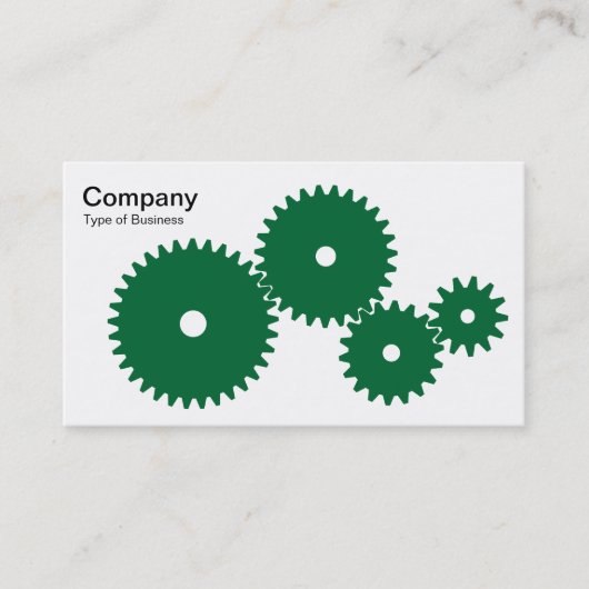 Gears - Forest Green on White Visitenkarte (Vorderseite)