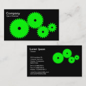 Gears - Grün auf schwarz Visitenkarte (Vorne/Hinten)