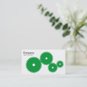 Gears - Grün auf Weiß Visitenkarte (Stehend Vorderseite)