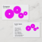Gears - Magenta auf Weiß Visitenkarte (Vorne/Hinten)