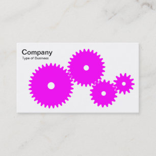 Gears - Magenta auf Weiß Visitenkarte