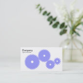 Gears - Pastellblau auf Weiß Visitenkarte (Stehend Vorderseite)