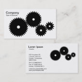 Gears - Schwarz auf Weiß Visitenkarte (Vorne/Hinten)