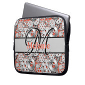 Gears Silver Orange Steampunk Mechanik Laptopschutzhülle (Vorderseite Links)