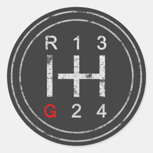 Gearshift Knob Syncro T3 Vanagon Classic Car Runder Aufkleber (Vorderseite)