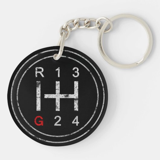 Gearshift Knob Syncro T3 Vanagon Classic Car Schlüsselanhänger (Rückseite)