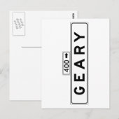 Geary Blvd, San Francisco Street Sign Postkarte (Vorne/Hinten)