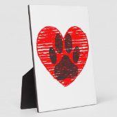 geätzte Hundekuh im roten Herzen Fotoplatte (Seite)