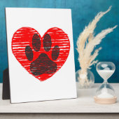 geätzte Hundekuh im roten Herzen Fotoplatte (Seite)