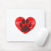 geätzte Hundekuh im roten Herzen Mousepad (Mit Mouse)