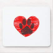 geätzte Hundekuh im roten Herzen Mousepad (Vorne)