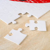 geätzte Hundekuh im roten Herzen Puzzle (Seite)