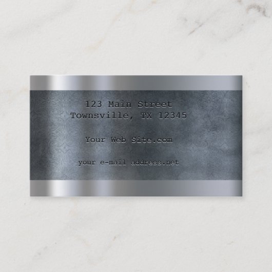 Geätztes metallisches Platten-Blau Visitenkarte (Vorderseite)