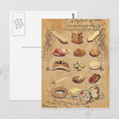 Gebäck aus Frankreich, Kuchen, Nachtisch Postkarte (Vorne/Hinten)