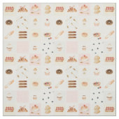 Gebäck Bäckerei Kuchen Patchwork Wasserfarbe Kuche Stoff (Muster)